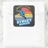 Ritme van de stad: Street Dance Vierkante Sticker (Tas)