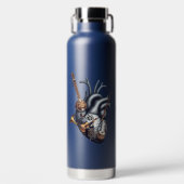 Ritme van de Ziel: Anatomisch Hart & Muziek Waterfles (Voorkant)