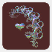 ritme van het hart vierkante sticker (Voorkant)