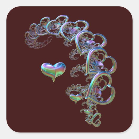 ritme van het hart vierkante sticker (Voorkant)