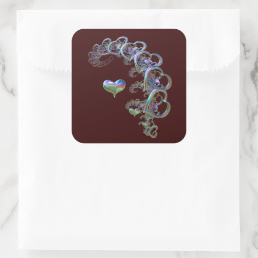 ritme van het hart vierkante sticker (Tas)