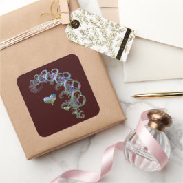 ritme van het hart vierkante sticker