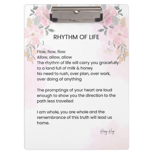 Ritme van het leven - Hoop gevuld gedicht Klembord (Voorkant)