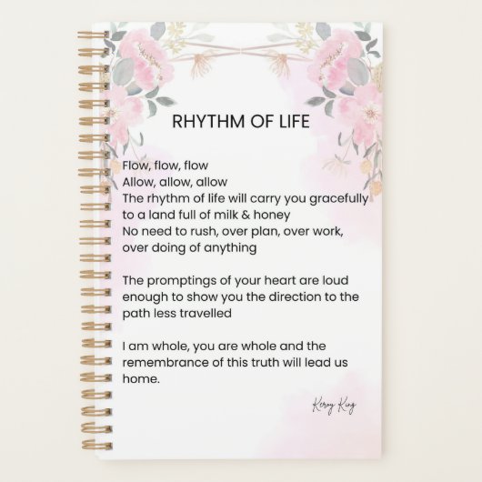 Ritme van het leven - Hoop gevuld gedicht Planner (Voorkant)