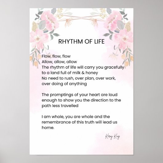 Ritme van het leven - Hoop gevuld gedicht Poster (Voorkant)