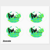RITME VAN WAKEBOARDEN OVALE STICKER (Vel)