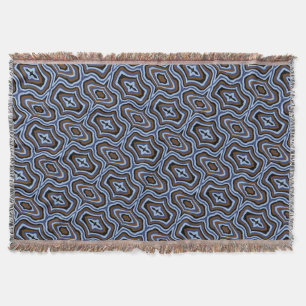 Ritmeblauw en aardse marmer naadloos patroon deken