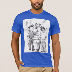 Ritmes Drum Dancing People Grayscale Illustratie T-shirt