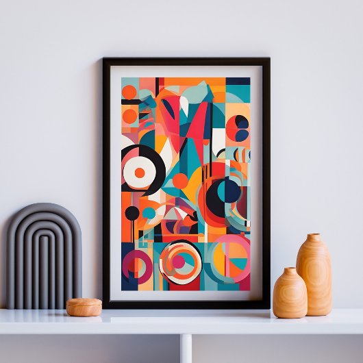 Ritmes in beweging: Abstracte geometrie Poster