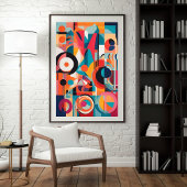 Ritmes in beweging: Abstracte geometrie Poster