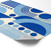 Ritmes in Blauwe Kunstprint Poster (Hoek)