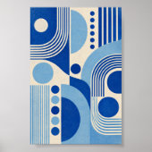 Ritmes in Blauwe Kunstprint Poster (Voorkant)