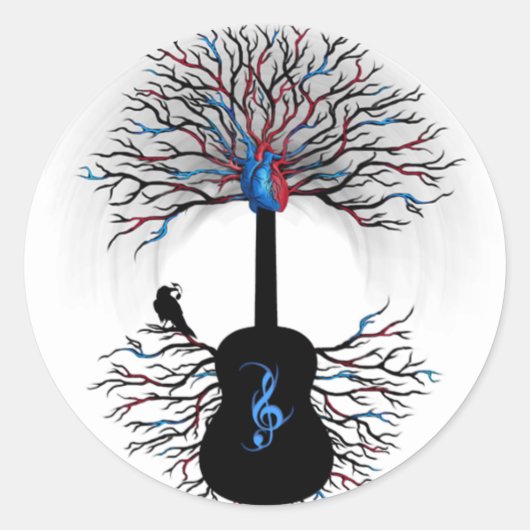 "Ritmes van het Hart" ~ Surreal Guitar - Sticker (Voorkant)