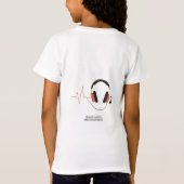 Ritmes van het leven: hoofdtelefoon en hartslag t-shirt (Achterkant)