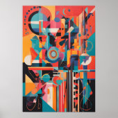 Ritmes van Neon Geometrie Poster (Voorkant)
