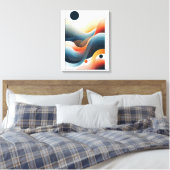 Ritmische contouren canvas afdruk (Insitu (Slaapkamer))