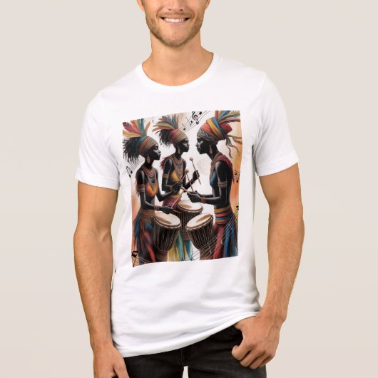Ritmische Drum Muziekuitbeelding Tri-Blend Shirt (Voorkant)