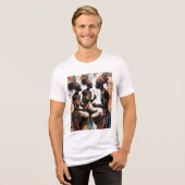 Ritmische Drum Muziekuitbeelding Tri-Blend Shirt (Voorkant volledig)