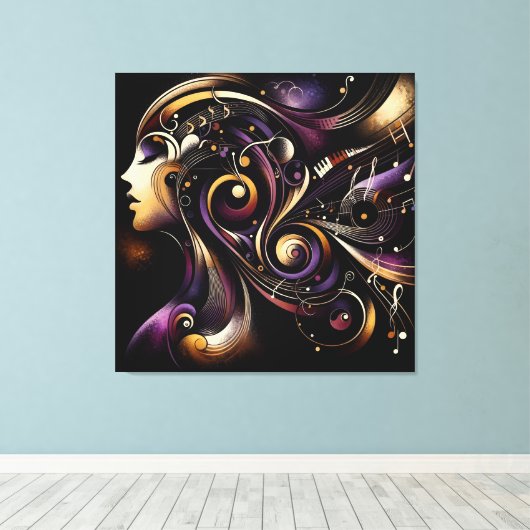 ritmische essentie canvas afdruk (Insitu (Houten vloer))