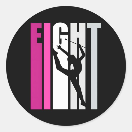 Ritmische gymnastiek 8e Baton Twirl Ronde Sticker (Voorkant)