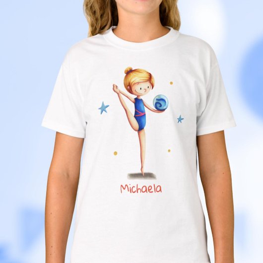 Ritmische gymnastiek blauw Leotard meisje T-shirt