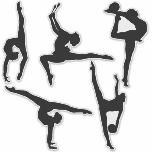 Ritmische gymnastiek Contour Stickers (Voorkant)