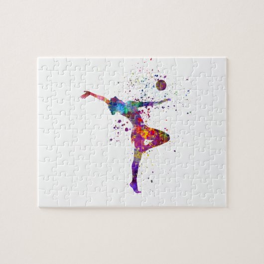 Ritmische gymnastiek in aquarel legpuzzel (Horizontaal)
