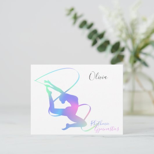 Ritmische gymnastiek met lint briefkaart (Staand voorkant)
