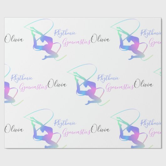 Ritmische gymnastiek met lint cadeaupapier (Vlak)