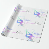 Ritmische gymnastiek met lint cadeaupapier (Uitgerold)