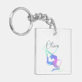 Ritmische gymnastiek met lint sleutelhanger (Voorkant Links)