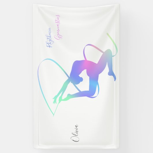Ritmische gymnastiek met lint spandoek (Verticaal)