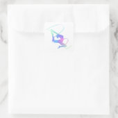 Ritmische gymnastiek met lint vierkante sticker (Tas)