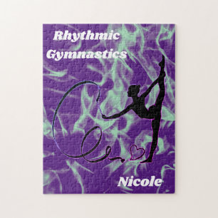 Ritmische gymnastiek paars en mint spiraal   legpuzzel