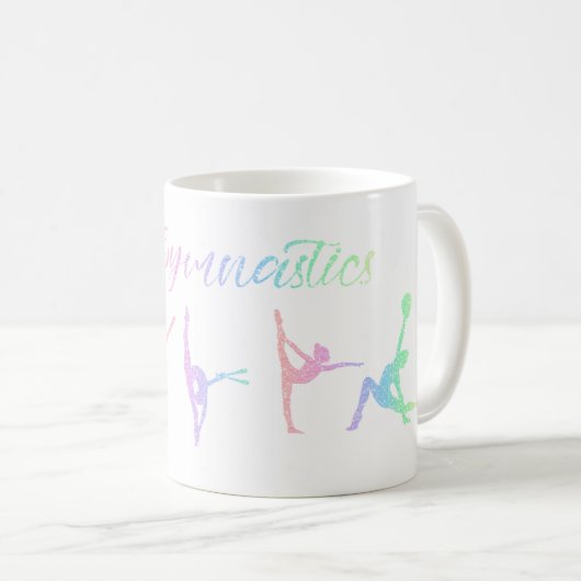 Ritmische Gymnastiek Regenboog Glitter Twee-Tons C Koffiemok (Voorkant rechts)