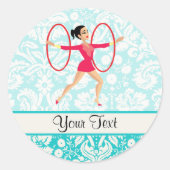 Ritmische gymnastiekhoepels ronde sticker (Voorkant)