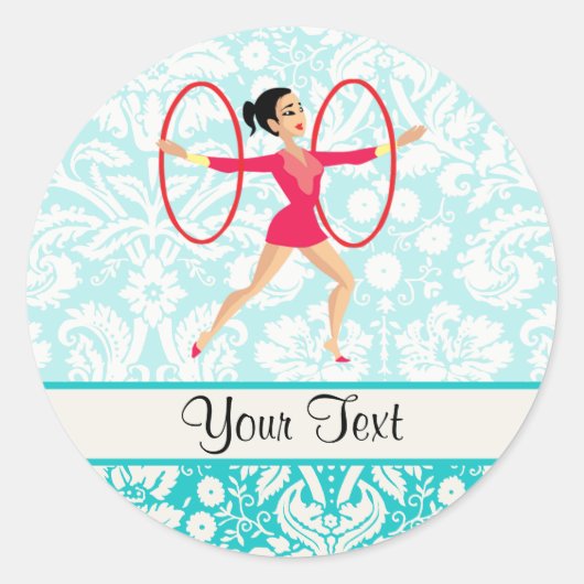 Ritmische gymnastiekhoepels ronde sticker (Voorkant)