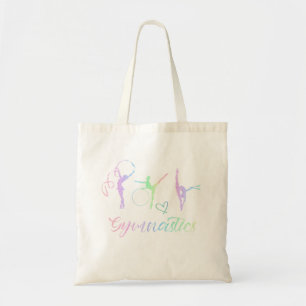Ritmische gymnastische regenboogglitter tweekleuri tote bag