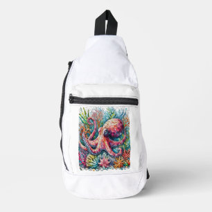 Ritmische Octopus Jamming op Drums Sling Bag