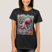 Ritmische Octopus Jamming op Drums T-shirt (Voorkant)