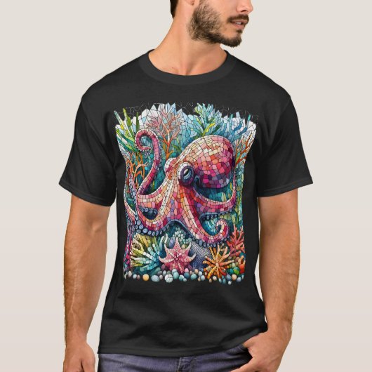 Ritmische Octopus Jamming op Drums T-shirt (Voorkant)