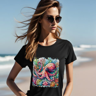 Ritmische Octopus Jamming op Drums T-shirt