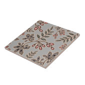 Ritmische samenstelling van fantasievolle bladeren tegeltje (Zijkant)