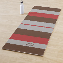 Ritmische strepen horizontale lijnen grijs rood br yogamat