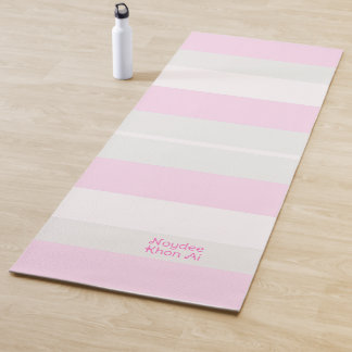 Ritmische strepen horizontale lijnen grijs roze wi yogamat