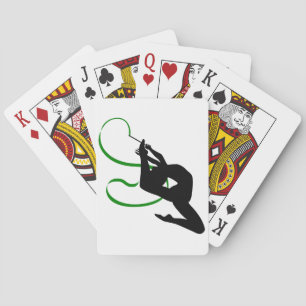 Ritmisches gymnastiek lintdanseres silhouet pokerkaarten
