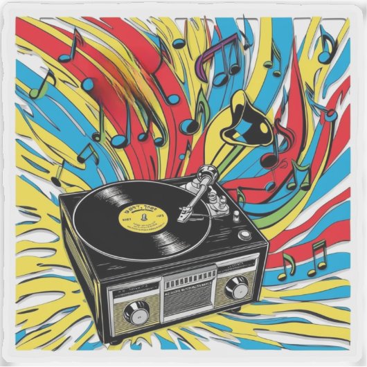 Ritmo Retro – Tocadiscos de los 80 Sticker (Voorkant)