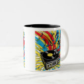 Ritmo Retro – Tocadiscos de los 80 Tweekleurige Koffiemok (Voorkant rechts)