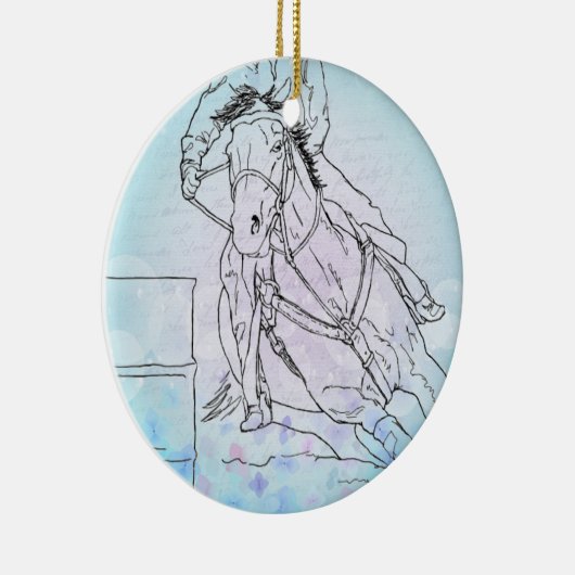 Ritracer (blauw/bloemen/letter) keramisch ornament (Rechts)