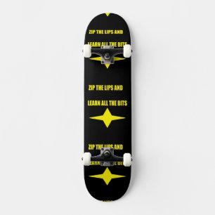 Rits de lippen zwart geel ontwerp persoonlijk skateboard